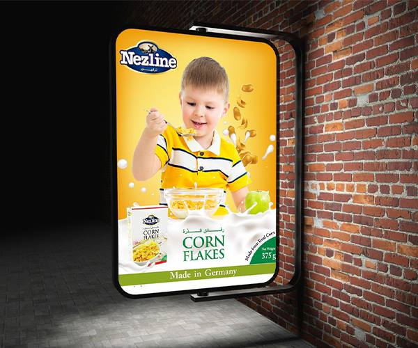 Nezline Corn Flakes brand poster